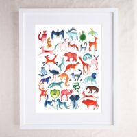 Animal Totems - Colourful Safari Art Print