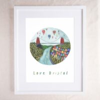 Bristol Love - Suspension Bridge & Hot Air Balloon Art Print