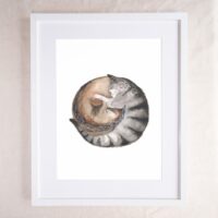 Love Cats - Cuddling Feline Art Print