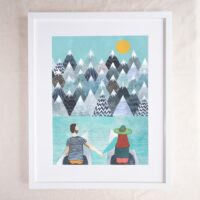 Mountain Lovers - Couple Exploration Art Print