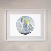 Adventure Mountains - Hot Air Balloon Adventure Art Print