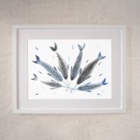 Narwhal Pick Up Sticks - Sea Creature Art Print