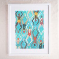 Synchronised Swimmers - Rainbow Swimming Art Print