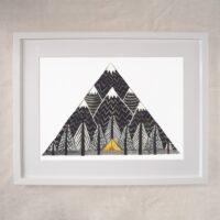 Tent Mountain - Wild Camping Wanderlust Art Print