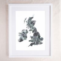 Map of the United Kingdom - UK Travel Art Print