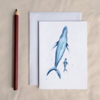 Barnacle Laden Whales - Mother and Baby Greetings Card