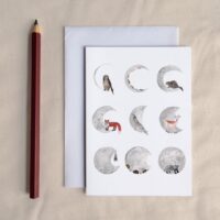 Moon Phase - Nocturnal Animals Greetings Card