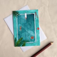 Pool - Spa Swimming Greetings Card