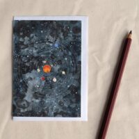 Solar System - Celestial Planets Greetings Card