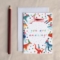 You Are Amazing - Colourful Animals Greetings Card
