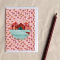 Wild Camping - Pink Adventure Greetings Card