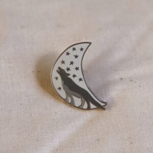 Moon Wolf - Celestial Luna Enamel Pin Badge
