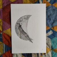 Moon Wolf - A5 Original Watercolour Painting