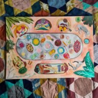 Feast Alfresco - A3 Original Watercolour Painting