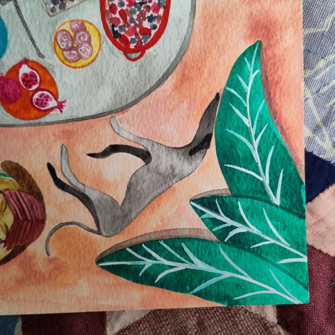 Feast Alfresco - A3 Original Watercolour Painting - Image 5