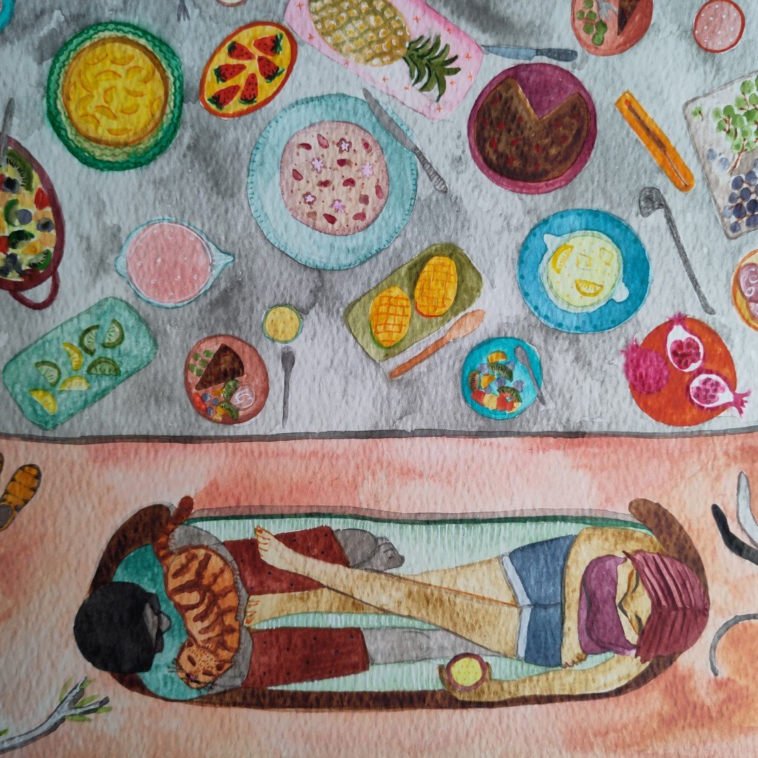 Feast Alfresco - A3 Original Watercolour Painting - Image 6
